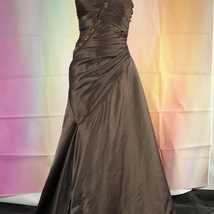 ONE STRAP BROWN FORMAL BEJEWLED SZ 12